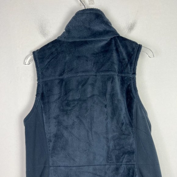 L.L. Bean Luxe Fleece Long Vest Blue Soft Size Medium M Misses EUC D2231 - Picture 12 of 15